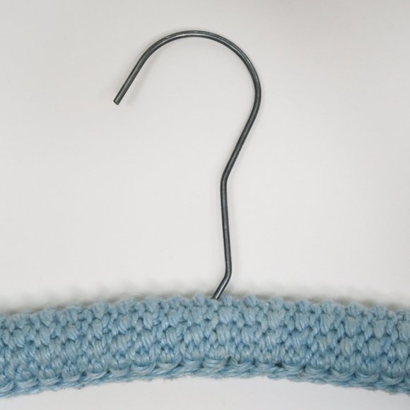 Vintage 60s Blue Crochet "Non Slip" Decorative Clothes Hangers - Picture 5 of 8